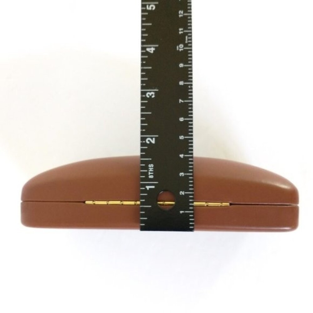 Longchamp Paris Brown Hard Clamshell Sunglasses Glass Case Eyeglasses Luxury - Picture 7 of 7